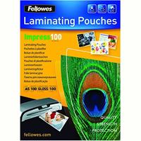 fellowes impress laminating pouch gloss 100 micron a5 clear pack 100