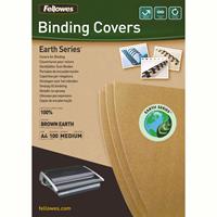 fellowes binding cover leathergrain a4 230gsm brown pack 100
