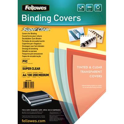 Image for FELLOWES BINDING COVER PVC 200 MICRON A4 CLEAR PACK 100 from Our Town & Country Office National