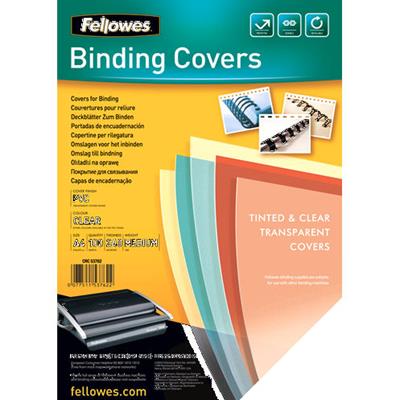 Image for FELLOWES BINDING COVER PVC 240 MICRON A4 CLEAR PACK 100 from Office National