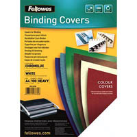 fellowes binding cover gloss 240gsm a4 white pack 100