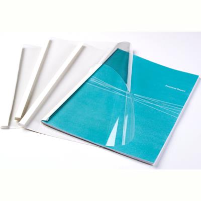 Image for FELLOWES THERMAL BINDING COVER 8MM A4 WHITE BACK / CLEAR FRONT PACK 100 from Office National Mount Gambier