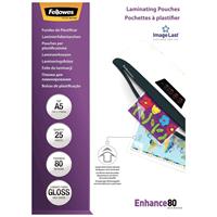 fellowes laminating pouch a5 80 micron gloss pack 25