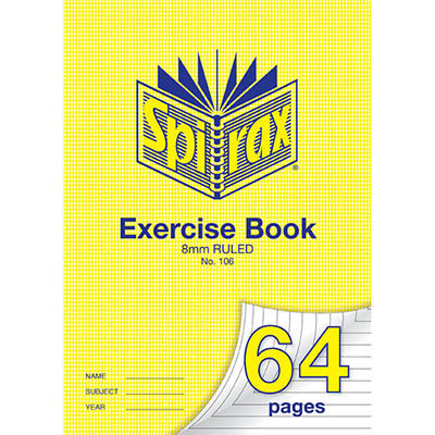 Image for SPIRAX 106 EXERCISE 8MM BOOK RULED 70GSM A4 64 PAGE from Absolute MBA Office National