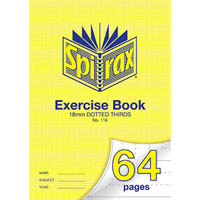 spirax 116 exercise book dotted thirds 18mm 70gsm a4 64 page