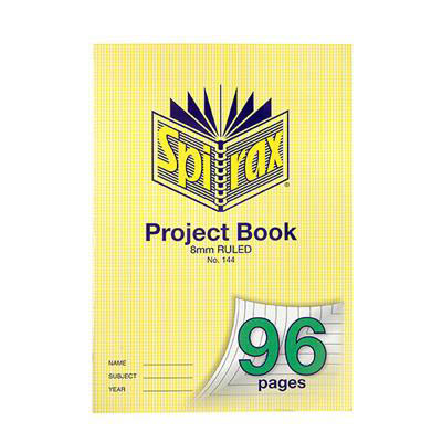 Image for SPIRAX 144 PROJECT BOOK 8MM RULED A4 96 PAGE from Discount Office National
