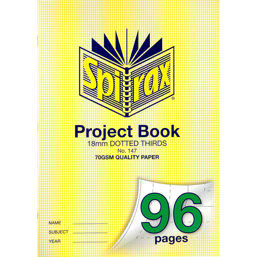 Image for SPIRAX 147 PROJECT BOOK 18MM DOTTED THIRDS A4 96 PAGE from Mackay Business Machines (MBM) Office National