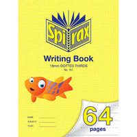 spirax 161 writing book 18mm dotted thirds 70gsm 64 page 330 x 240mm fish