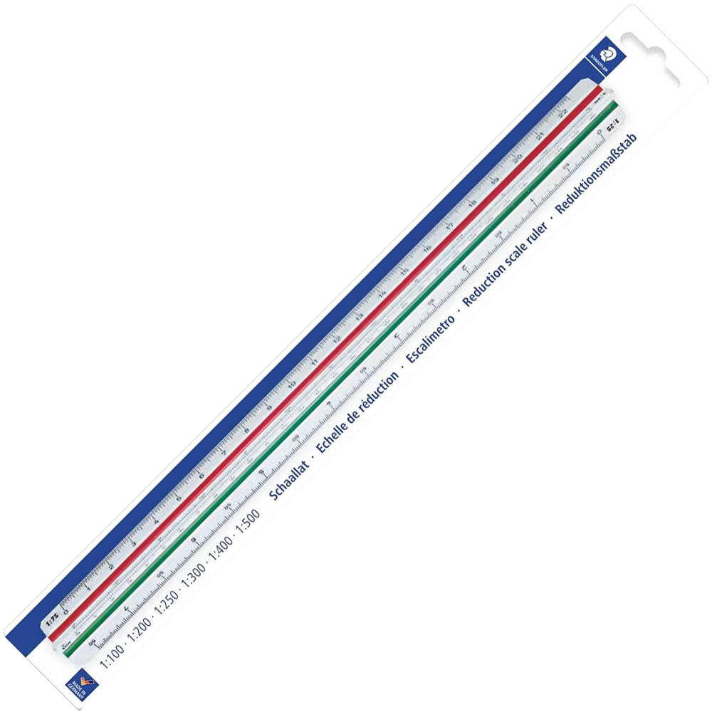 Image for STAEDTLER 561 98-4BK MARS TRIANGULAR SCALE RULER 300MM WHITE from Ezi Office Supplies Gold Coast Office National