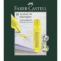 faber-castell textliner ice highlighter chisel yellow box 10
