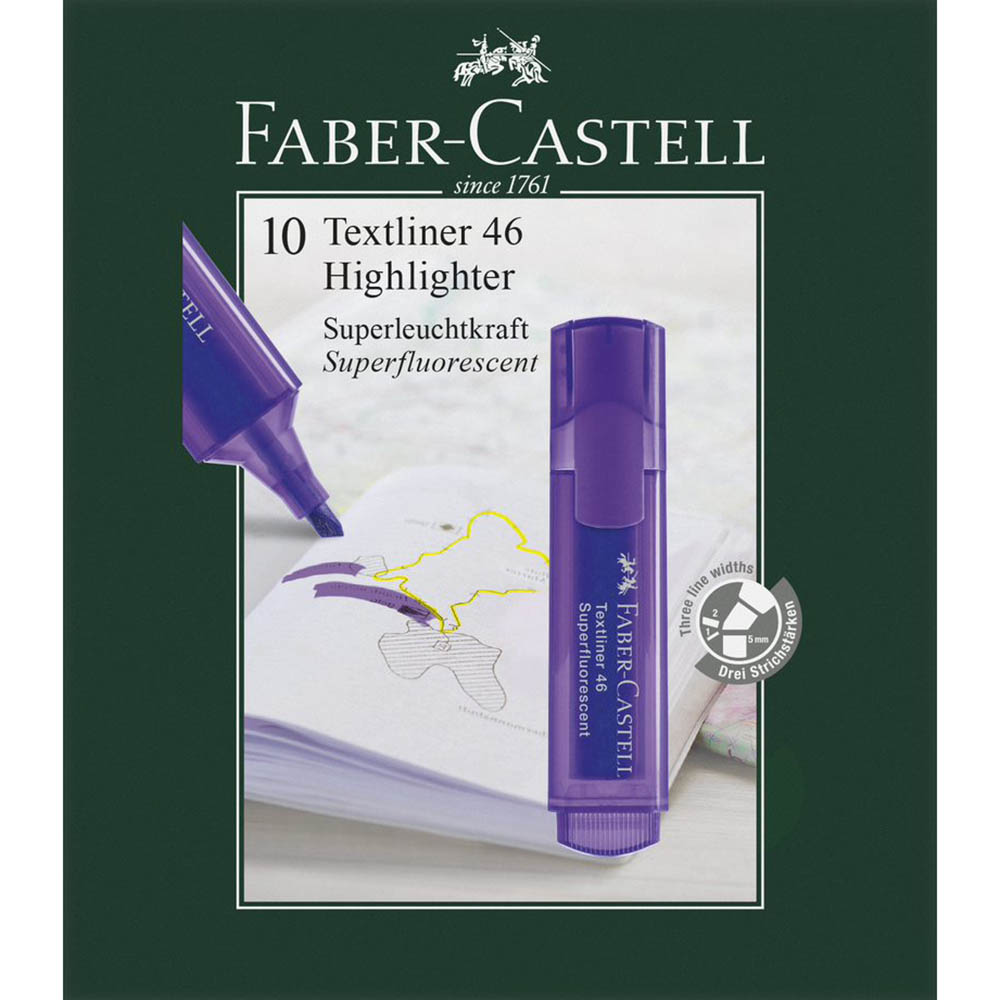 Image for FABER-CASTELL TEXTLINER ICE HIGHLIGHTER CHISEL VIOLET BOX 10 from Mackay Business Machines (MBM) Office National