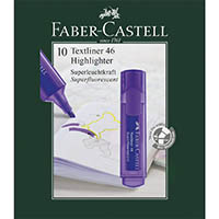 faber-castell textliner ice highlighter chisel violet box 10