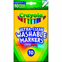 crayola ultra-clean washable markers fine classic colours pack 10