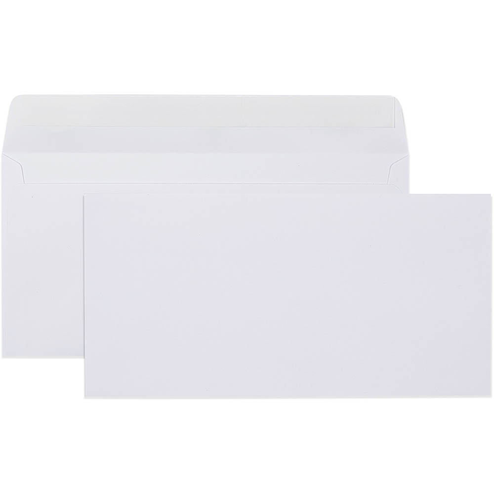 Image for CUMBERLAND DL ENVELOPES WALLET PLAINFACE STRIP SEAL 80GSM 110 X 220MM WHITE BOX 500 from Discount Office National