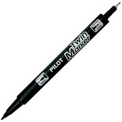Image for PILOT SCA-TM DUAL NIB PERMANENT MARKER 0.4/0.5MM BLACK BOX 12 from Office National Barossa