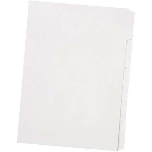 Image for BANTEX MANILLA DIVIDER UNPUNCHED 5 CUT TAB A4 WHITE from Discount Office National