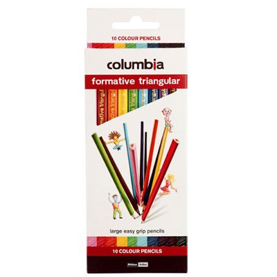 Image for COLUMBIA FORMATIVE TRIANGULAR COLOURED PENCIL ASSORTED PACK 10 from Office National Perth CBD