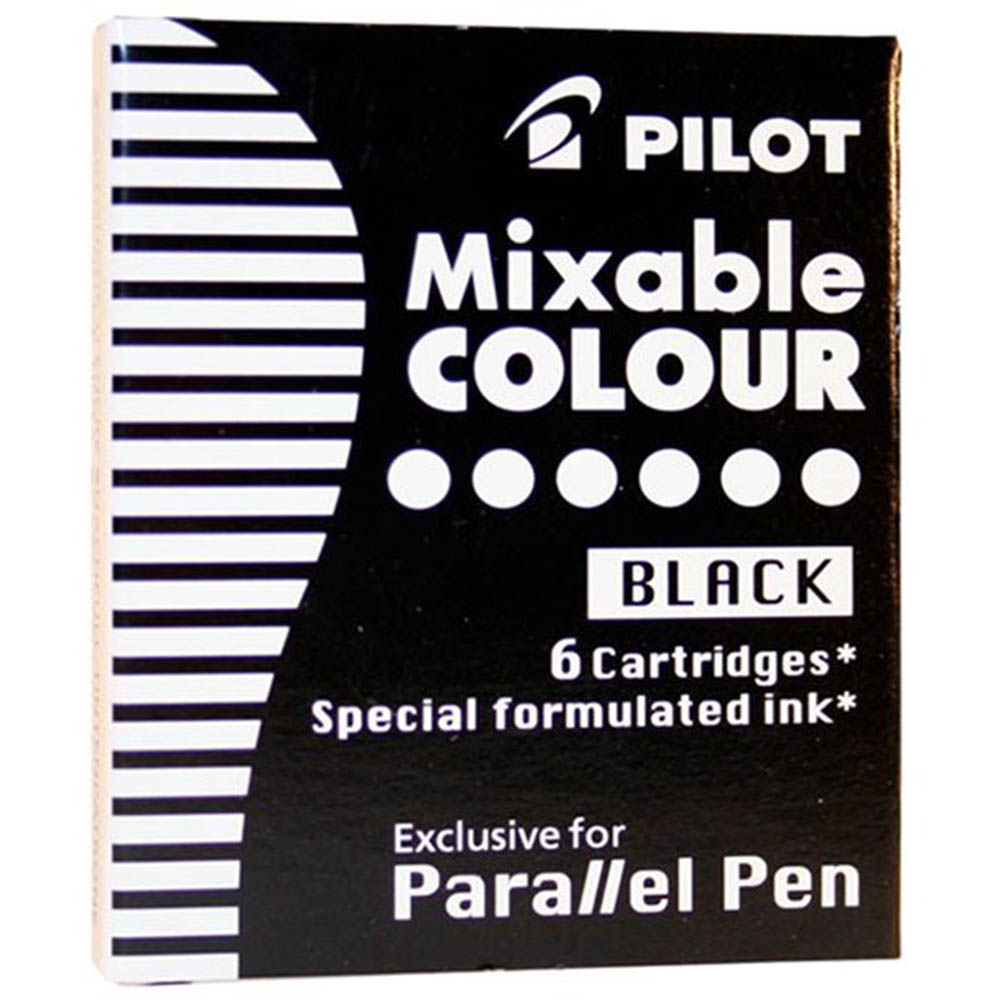 Image for PILOT PARALLEL CALLIGRAPHY PEN INK CARTRIDGE BLACK PACK 6 from PaperChase Office National
