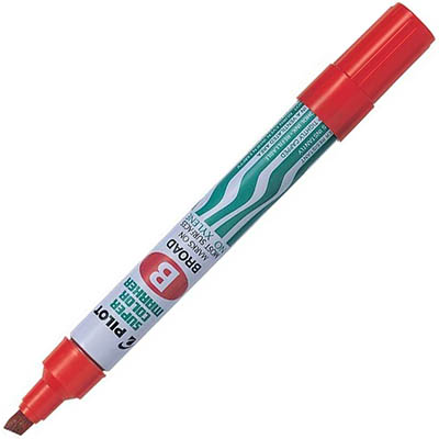 Image for PILOT SCA-B SUPER COLOUR PERMANENT MARKER CHISEL 4.0MM RED BOX 12 from PaperChase Office National