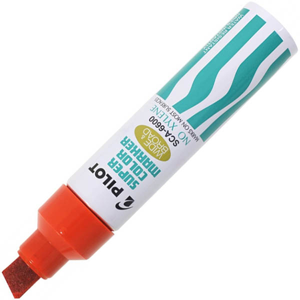 Image for PILOT SCA-6600 SUPER COLOUR JUMBO PERMANENT MARKER CHISEL BROAD 10.0MM RED BOX 12 from PaperChase Office National