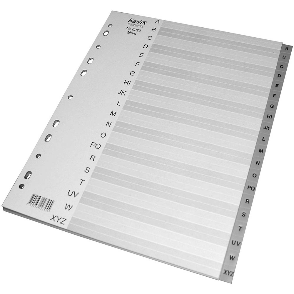 Image for BANTEX PP MAXI INDEX DIVIDER A-Z A4 GREY from Discount Office National