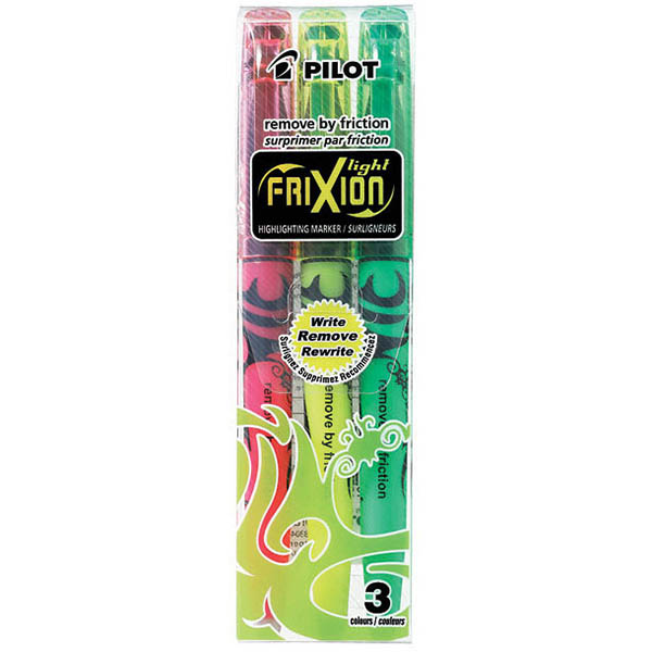 Image for PILOT FRIXION ERASABLE HIGHLIGHTER CHISEL ASSORTED WALLET 3 from Office National Gladstone