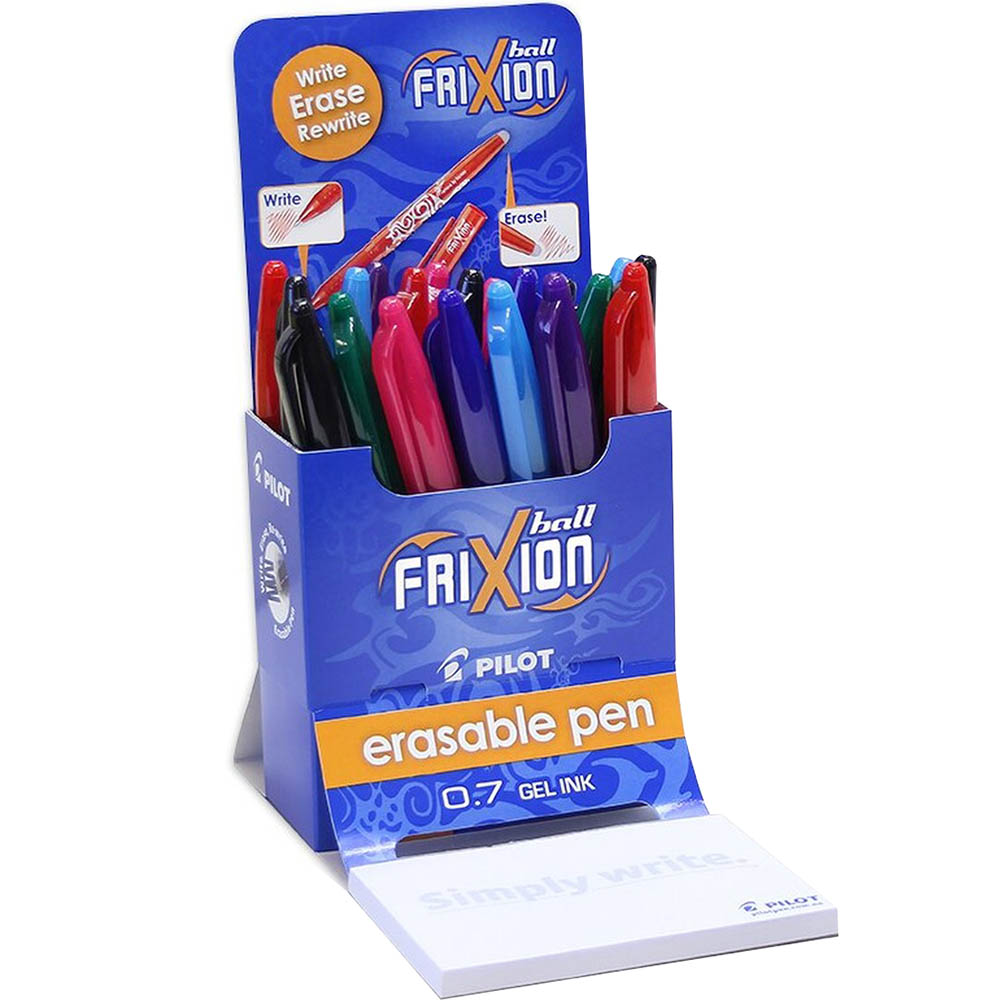 Image for PILOT FRIXION ERASABLE GEL INK PEN 0.7MM ASSORTED DISPLAY 24 from Coffs Coast Office National
