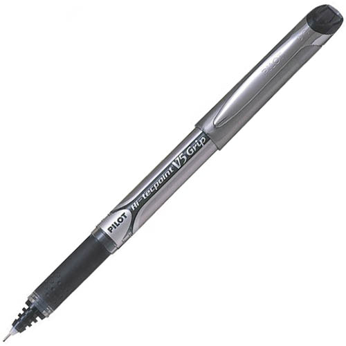 Image for PILOT V5 HI-TECPOINT GRIP LIQUID INK ROLLERBALL PEN 0.5MM BLACK PACK 12 from Aztec Office National