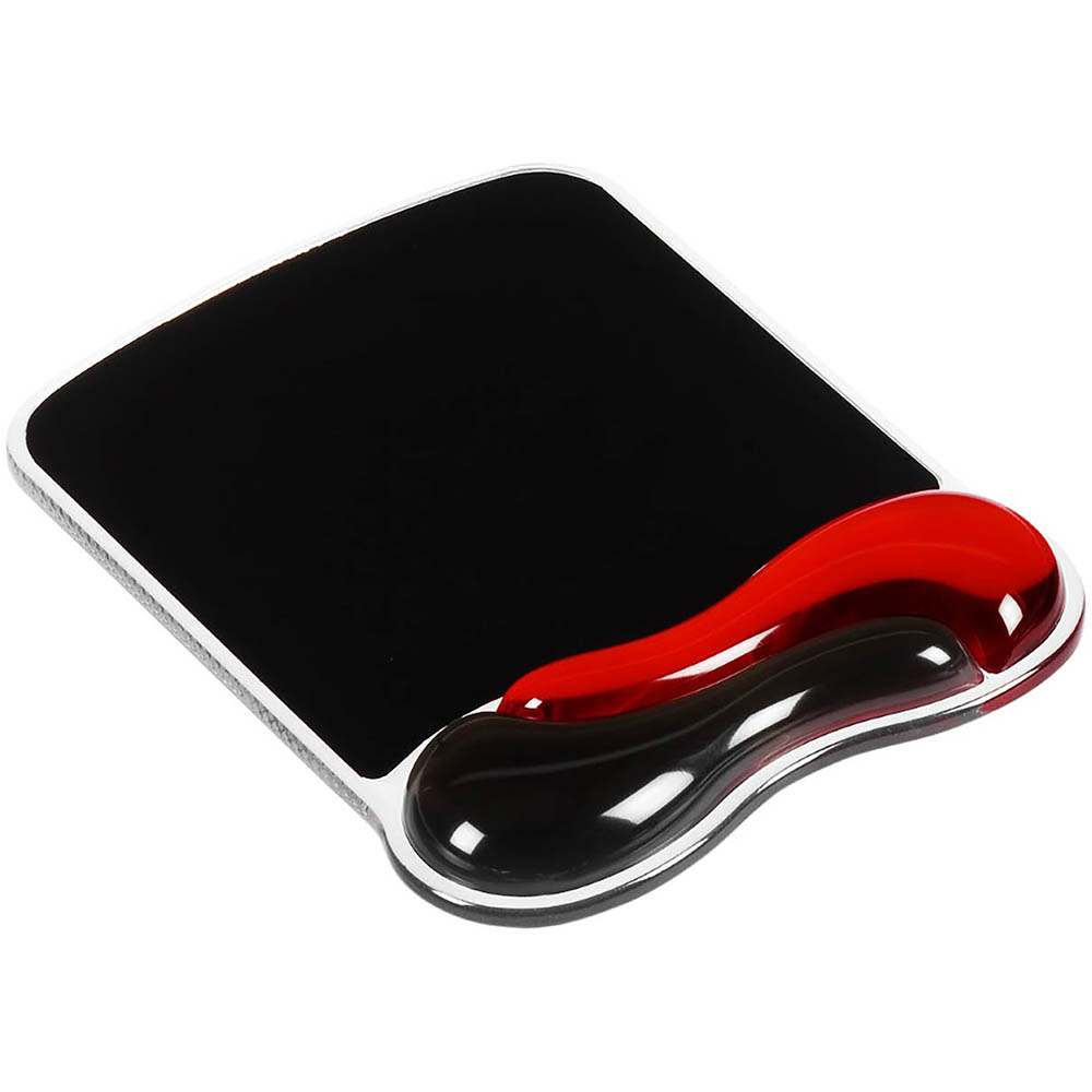 Image for KENSINGTON MOUSE PAD DUO GEL WITH WRIST REST BLACK/RED from PaperChase Office National