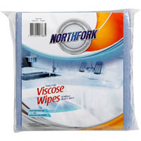 northfork viscose wipes heavy duty 380 x 380mm blue pack 10 sheets