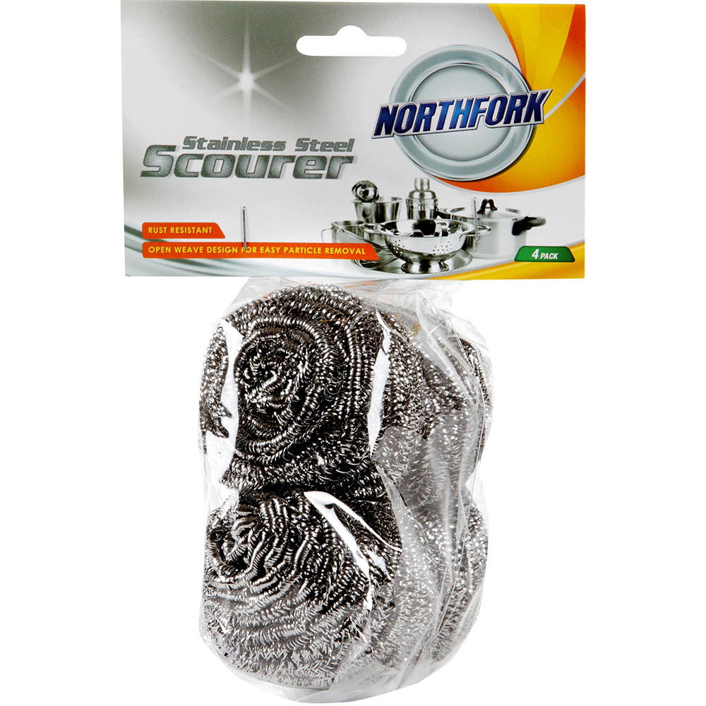 Image for NORTHFORK STAINLESS STEEL SCOURER PACK 4 from Coleman's Office National