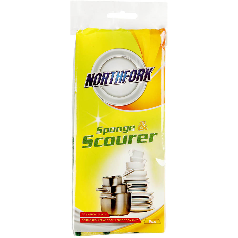 Image for NORTHFORK SPONGE WITH SCOURER PACK 6 from Copylink Office National