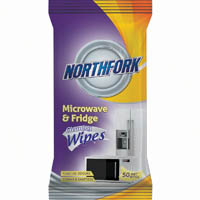 northfork microwave and fridge cleaning wet wipe pack 50 sheets
