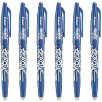 pilot frixion erasable gel ink pen 0.7mm blue pack 6