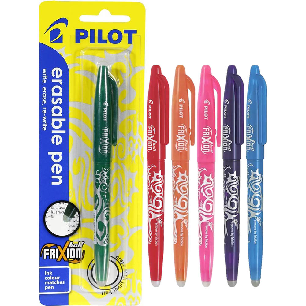 Image for PILOT FRIXION ERASABLE GEL INK PEN 0.7MM ASSORTED PACK 6 from Ezi Office National Tweed
