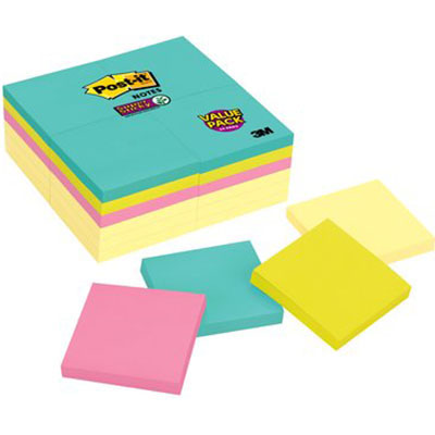 Image for POST-IT 654-24SSCYM SUPER STICKY NOTES 76 X 76MM PACK 24 from Express Office National