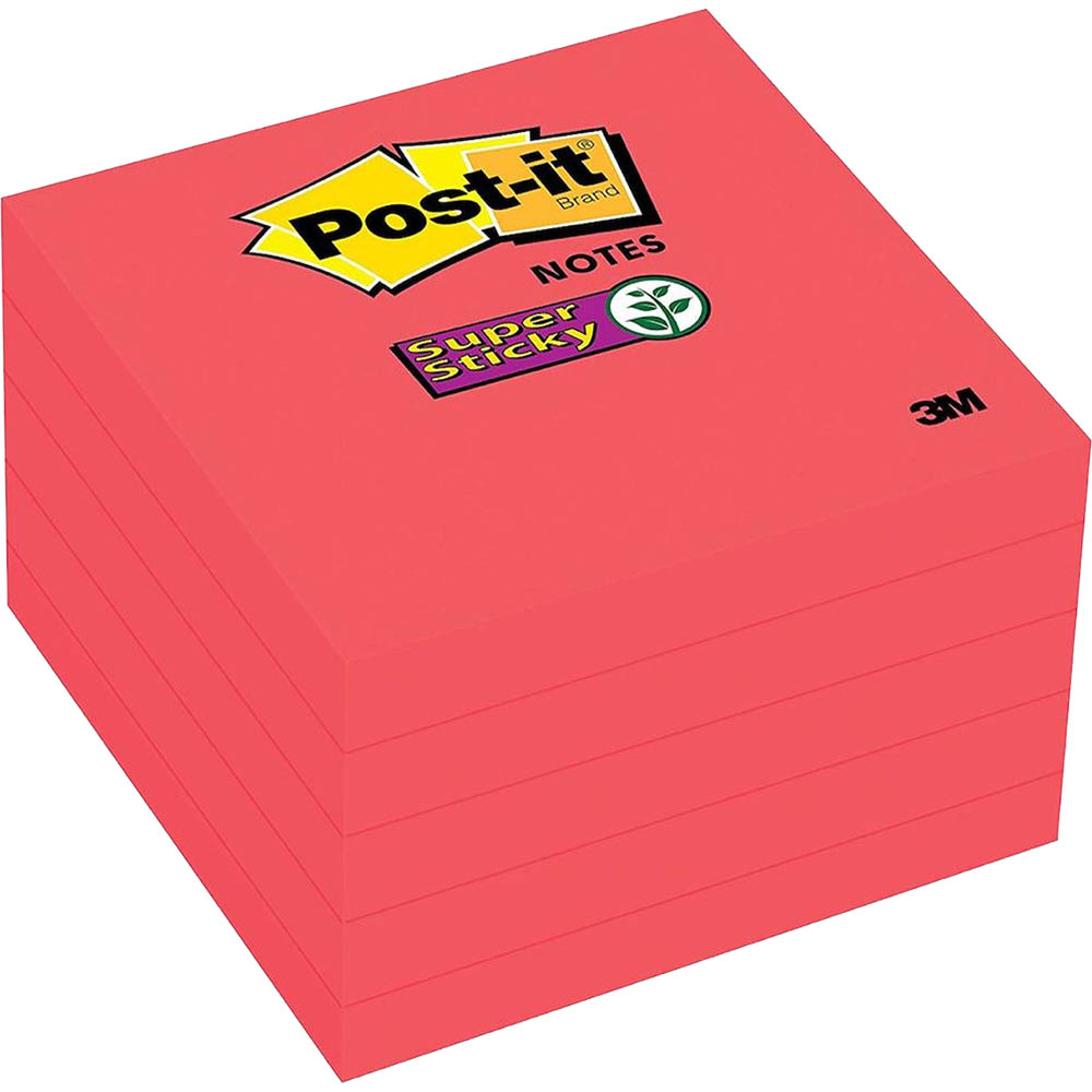 Image for POST-IT 654-5SSRR SUPER STICKY NOTES 76 X 76MM RED PACK 5 from Connelly's Office National