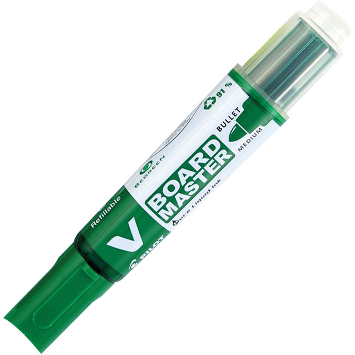 Image for PILOT BEGREEN V BOARD MASTER WHITEBOARD MARKER BULLET 6.0MM GREEN BOX 10 from Office National Caloundra Business Supplies