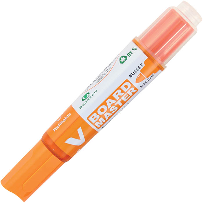 Image for PILOT BEGREEN V BOARD MASTER WHITEBOARD MARKER BULLET 6.0MM ORANGE BOX 10 from Our Town & Country Office National