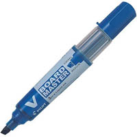 pilot begreen v board master whiteboard marker chisel 6.0mm blue box 10