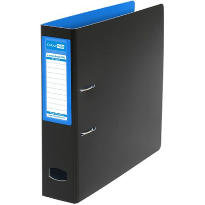Image for COLOURHIDE MIGHTY LEVER ARCH FILE PP A4 BLUE/BLACK from Mackay Business Machines (MBM) Office National