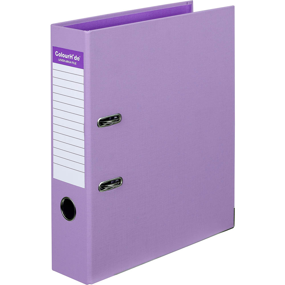 Image for COLOURHIDE LEVER ARCH FILE PE A4 PURPLE from Paul John Office National