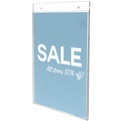 Image for DEFLECTO SIGN HOLDER WALL MOUNT PORTRAIT A2 CLEAR from PaperChase Office National