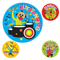 avery 69621 merit stickers cartoon band 30mm assorted colours pack 102