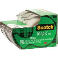 scotch 3105 magic tape dispenser caddy 19mm x 7.6m pack 3