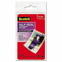 3m pl903g self-laminating photo pouch 74.6 x 100mm clear pack 5