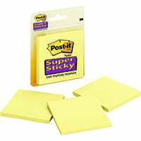 post-it 3321-sscy super sticky notes 76 x 76mm canary yellow pack 3