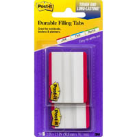 post-it 686f-50rd durable filing tabs lined 50mm red pack 50