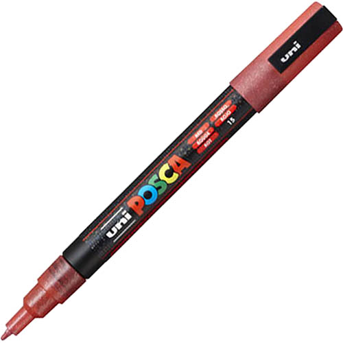 Image for POSCA PC-3M PAINT MARKER BULLET FINE 1.3MM GLITTER RED from Angletons Office National