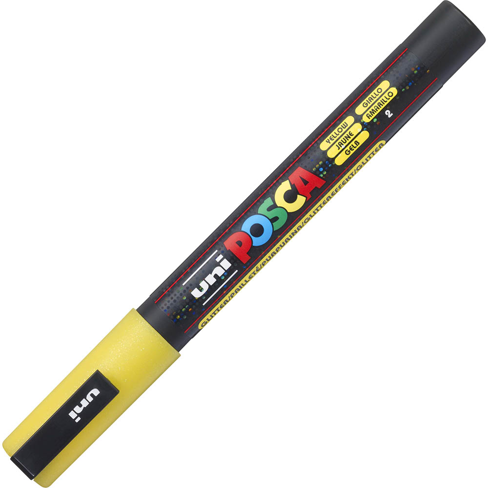 Image for POSCA PC-3M PAINT MARKER BULLET FINE 1.3MM GLITTER YELLOW from Office National Perth CBD